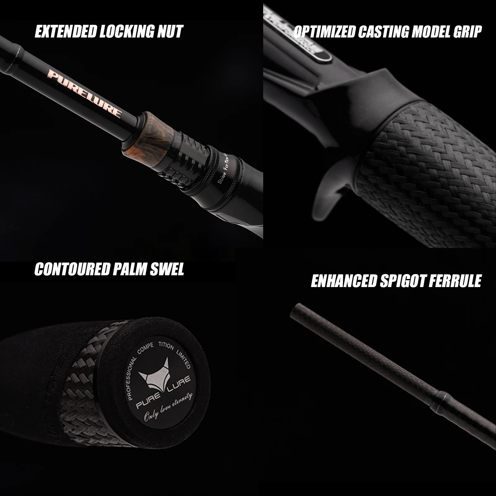 Caña de lubina PURELURE REALM, caña Zander de cebo suave de carbono Toray M40X EX F/F, acción Fuji SIC, anillo giratorio, fundición, Lucio de pesca - imagen 5