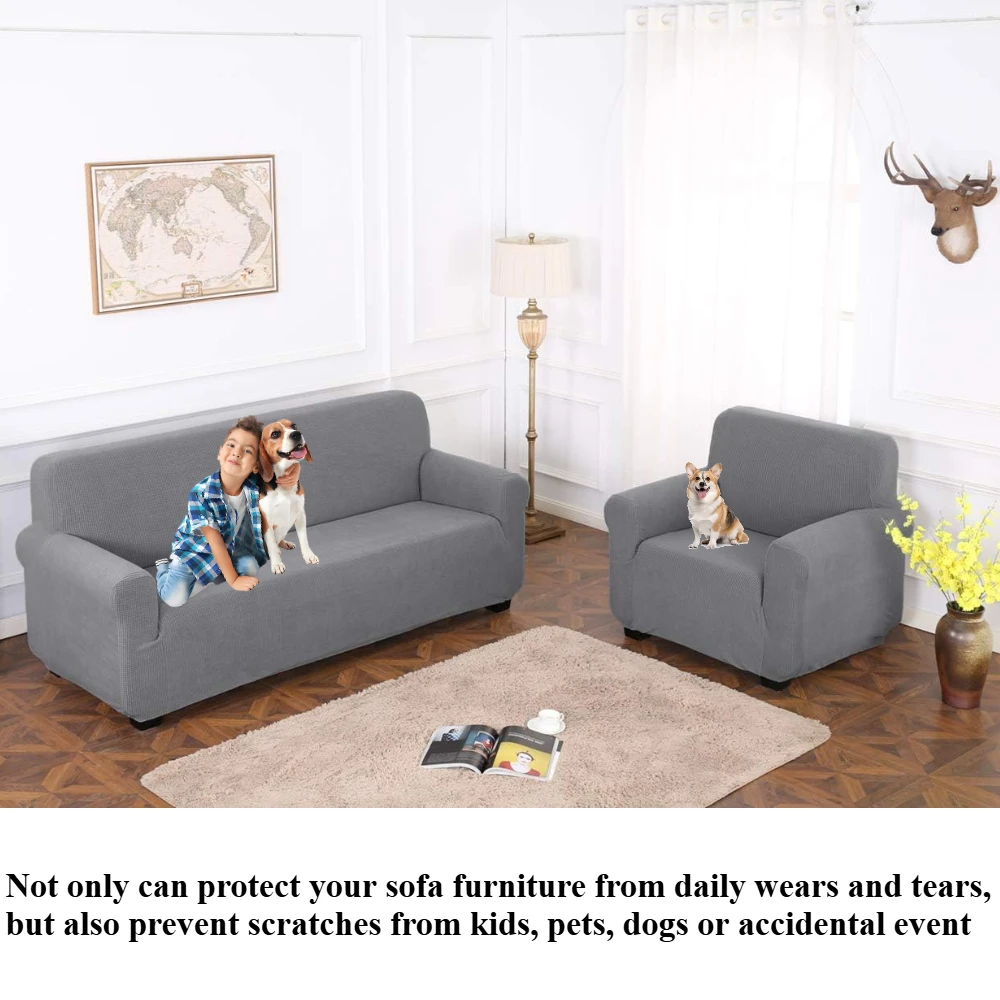 Funda de sofá de LICRA Jacquard, funda de sofá elástica de 1/2/3/4 plazas para sala de estar, funda protectora de muebles para niños y mascotas - imagen 4