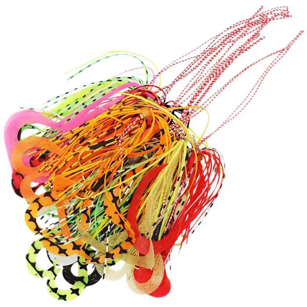 50 unids/lote falda de silicona cinturón aparejo de asistencia señuelo cebo barba pesca Inchiku gancho accesorios de mar aparejos de pesca - imagen 4