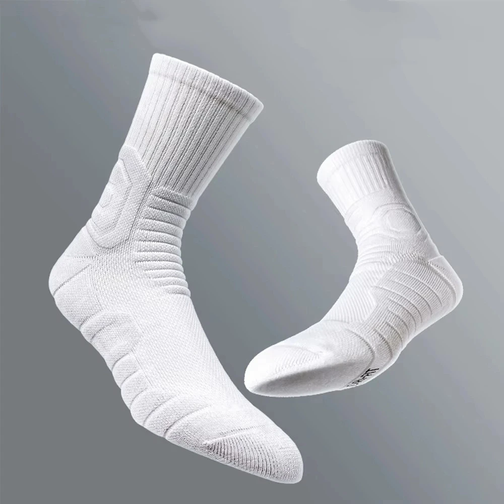 Calcetines de baloncesto para hombre al aire libre, calcetines deportivos cómodos y gruesos, calcetines antideslizantes de longitud media para correr, ciclismo y correr
