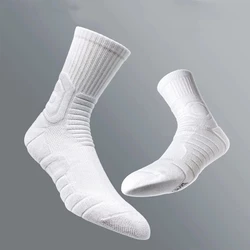 Calcetines de baloncesto para hombre al aire libre, calcetines deportivos cómodos y gruesos, calcetines antideslizantes de longitud media para correr, ciclismo y correr