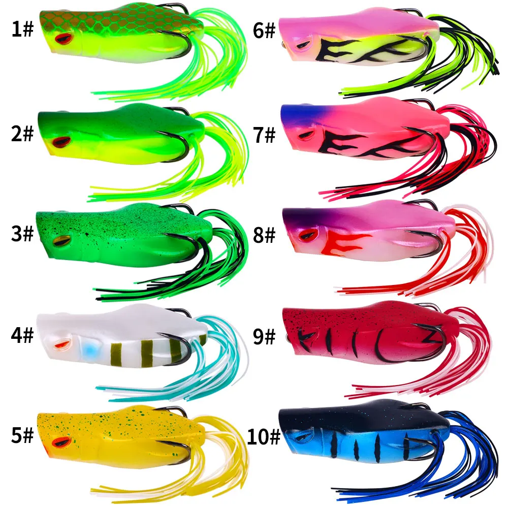 3 uds 10 Uds Ray Frog señuelo 7cm 14g señuelo de Pesca Sillicon cebo Artificial para cabeza de serpiente lubina Lucio carpa Pesca cebo Topwater - imagen 3