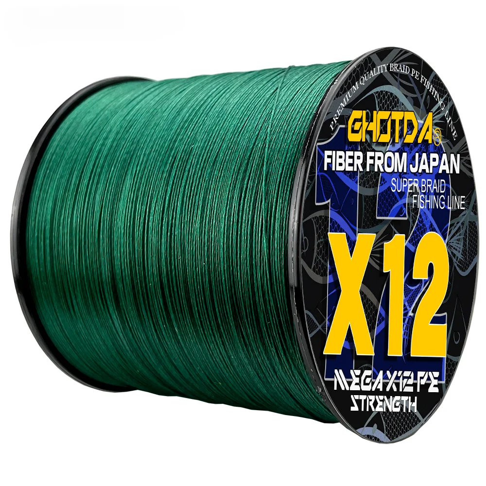 Línea de pesca trenzada multifilamento de 12 hebras 100M 300M X12 Core PE Extreme para herramienta de pesca de carpa 25LBs-120LBs línea de asistencia gris - imagen 5