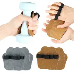 1 par de guantes de entrenamiento de levantamiento de pesas de cuero de vaca protección de palma almohadilla de palma de medio dedo guante de gimnasio antideslizante