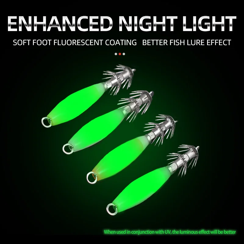Alta calidad fluorescente luminosa pulpo calamar Jig cebo accesorios anzuelos de pesca gancho de explosión - imagen 2