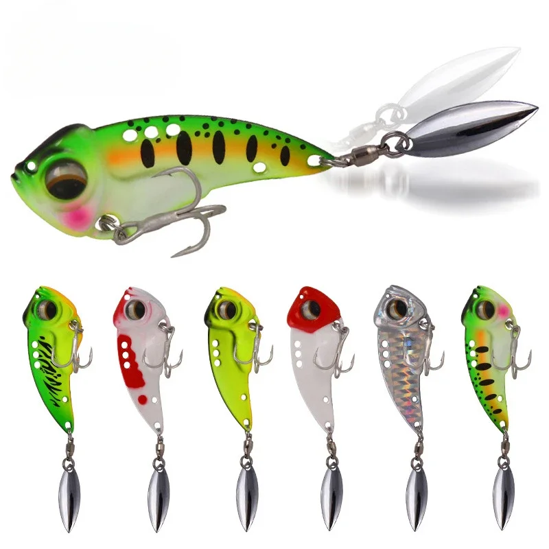 Señuelo de pesca de Metal con cola de cuchara giratoria, Wobbler duro, Crankbaits, aparejos giratorios con vibración, 8,5g, 12,5g, 17g, 1 unidad - imagen 2