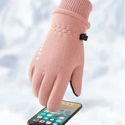 Guantes de ciclismo de invierno para hombre y mujer, manoplas con dedos completos, resistentes al viento, gruesos, cálidos, para pantalla táctil, para montar en bicicleta