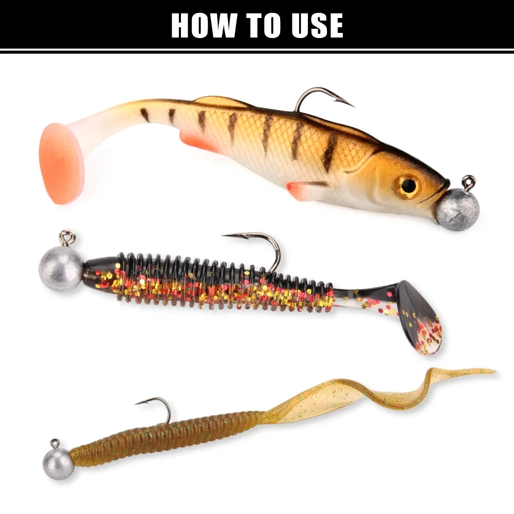 Spinpoler Jig Heads anzuelo de pesca bola redonda de vástago largo 5g 7g 10g 14g acero rico en carbono para señuelo suave accesorios de gusano 4 unids/pack - imagen 5