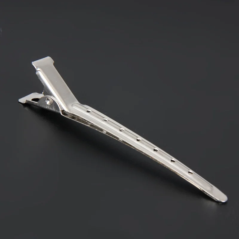 Clip de partición de 10 piezas, herramientas de peluquería con resorte, Clip corrugado para el pelo, acero inoxidable, tipo de pico de pato - imagen 5