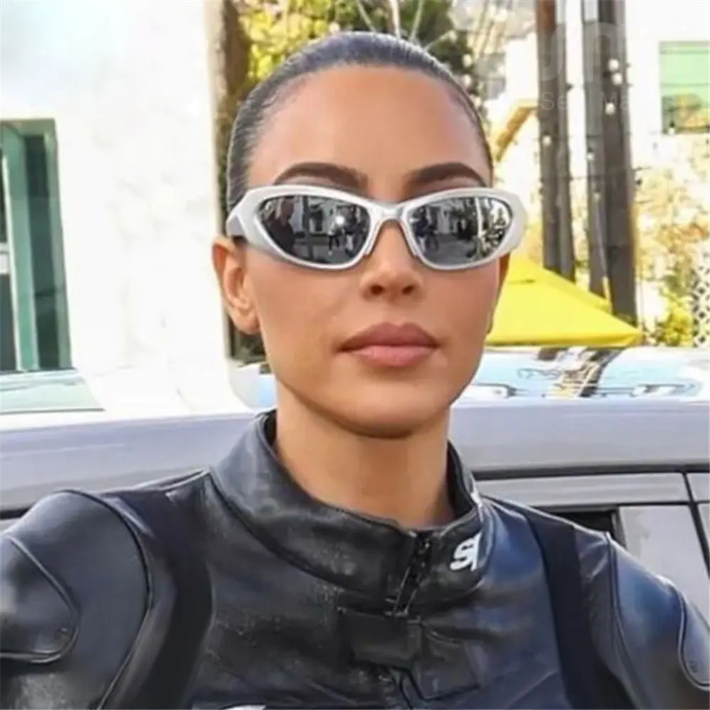 Gafas de sol de ciclismo Y2K de moda Millennium, gafas de sol futuristas para exteriores, protección UV, gafas deportivas para mujeres y hombres - imagen 4