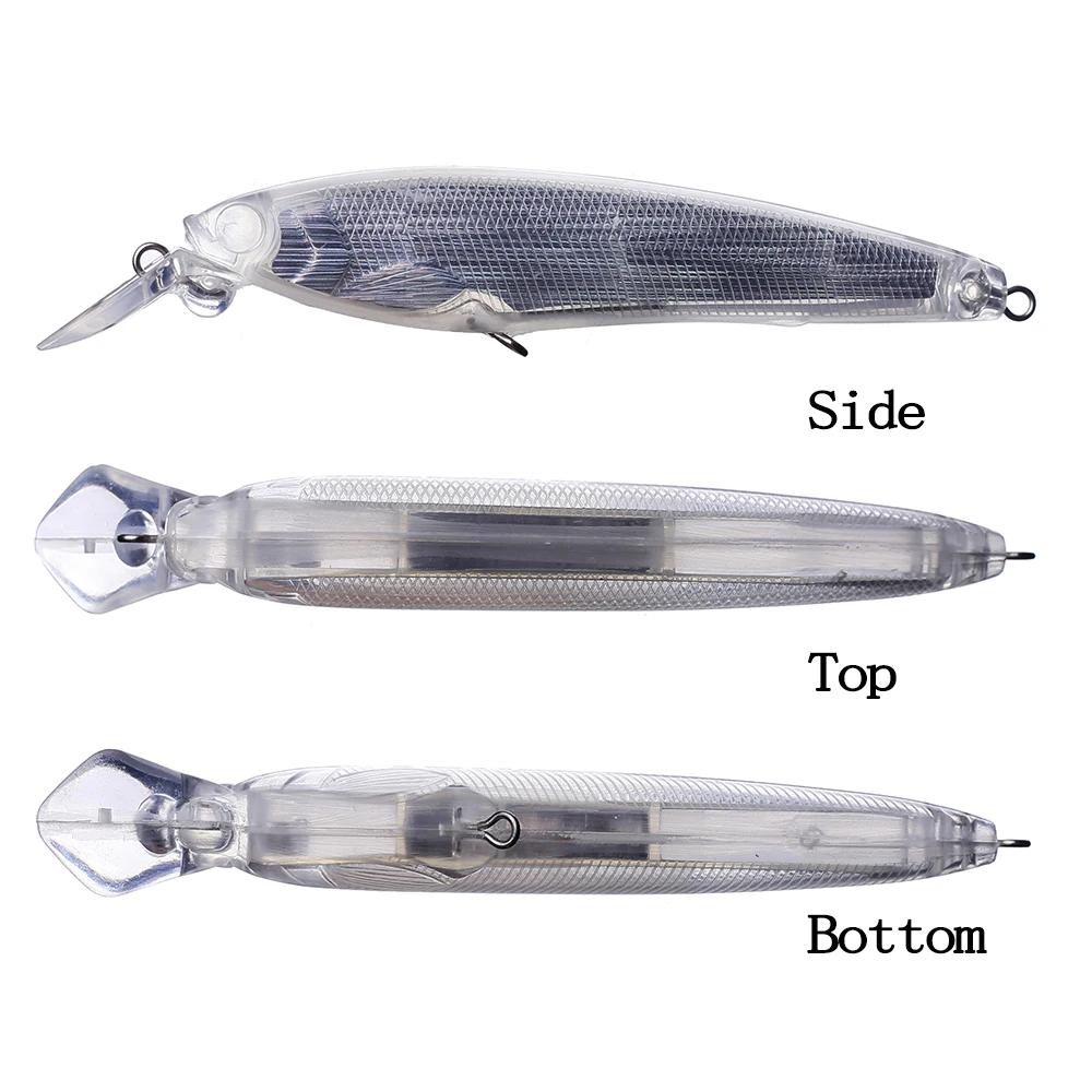 Chan'sHuang, 10 Uds., cebo en blanco sin pintar, 120mm, 14g, ataúd con Flash interior, factura de buceo, pececillo, señuelo de pesca Artificial hecho a mano DIY - imagen 3