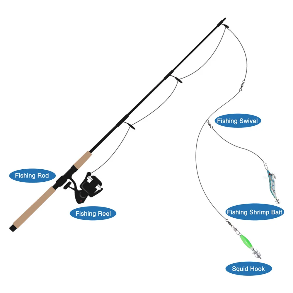 Anzuelos de calamar UV para agua salada, señuelo luminoso de madera para pulpo, sepia, camarón, 15 unidades, 2,5 #3,0 # - imagen 5