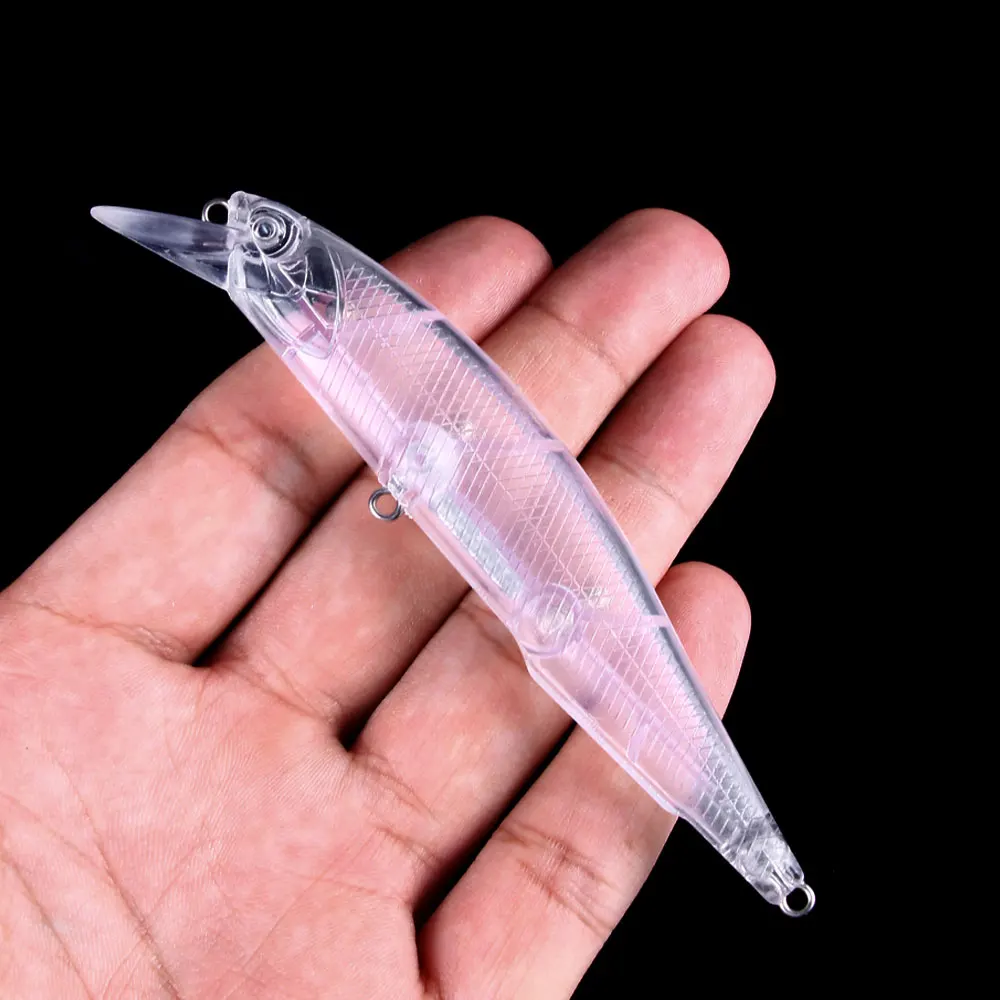 Minnow Jerkbait Wobbler sin pintar 11 cm transparente para bricolaje