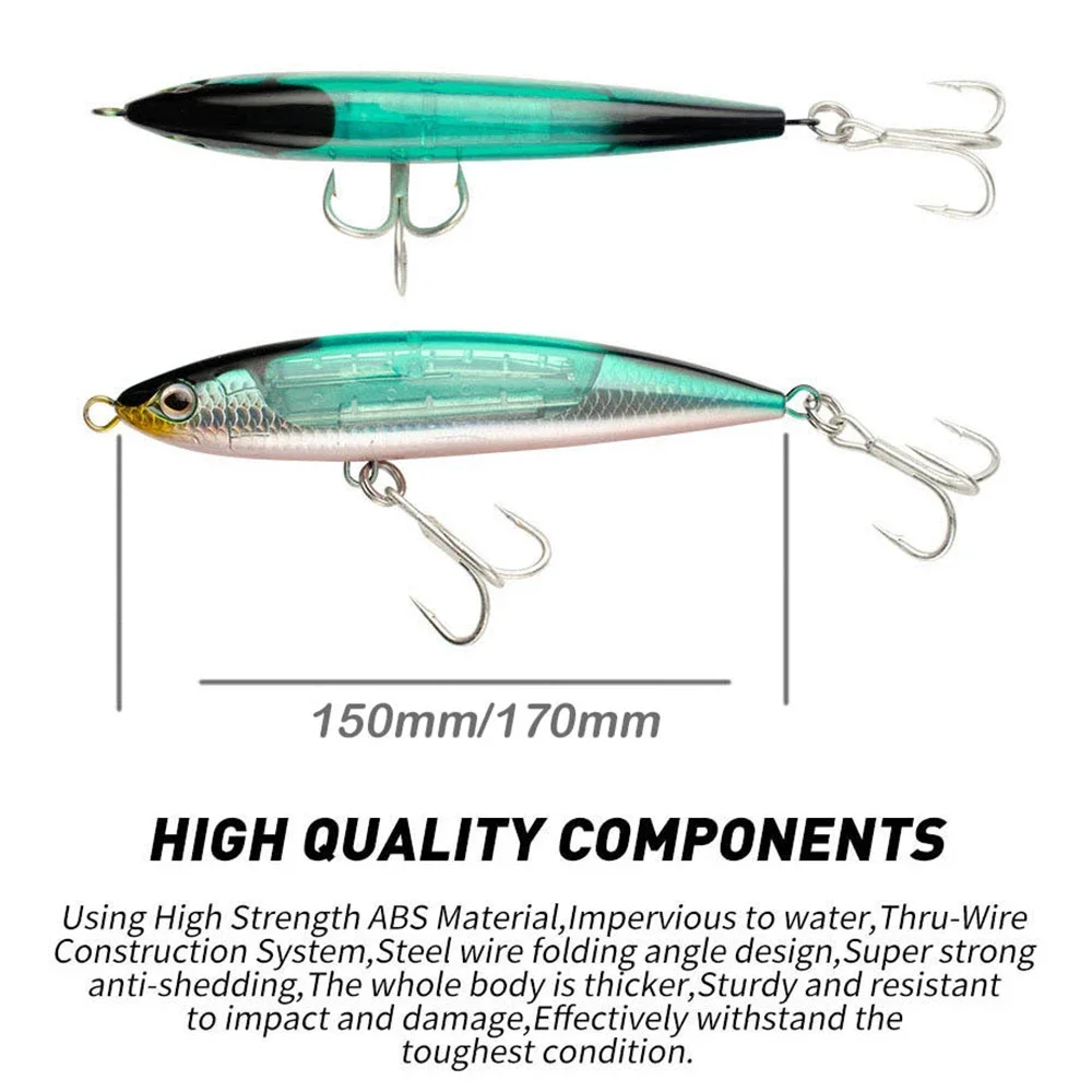 Señuelo lápiz topwater para trolling — atún, pez vela y GT - imagen 3