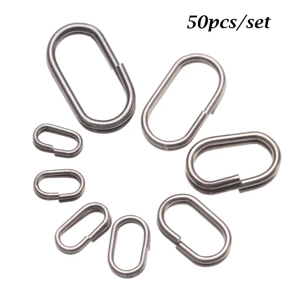 Nuevo Alta calidad, duradero, bloqueo rápido, anillos divididos ovalados de acero inoxidable, conector giratorio de barril, broche colgante de pesca - imagen 3