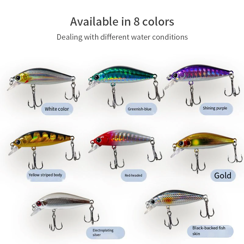 1 Uds Mini Minnow Señuelos de Pesca Wobblers 4,5 cm 3,5g hundimiento cebo duro de plástico Artificial Crankbait Jerkbait Pesca aparejos de lubina - imagen 5