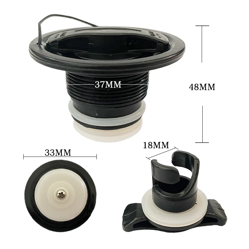 Válvula de aire para barco SOLAR MARINE, repuesto de tapa de válvula de gas negra para bote inflable, Kayak, canoa, tapones de aire con tornillo SUP - imagen 5