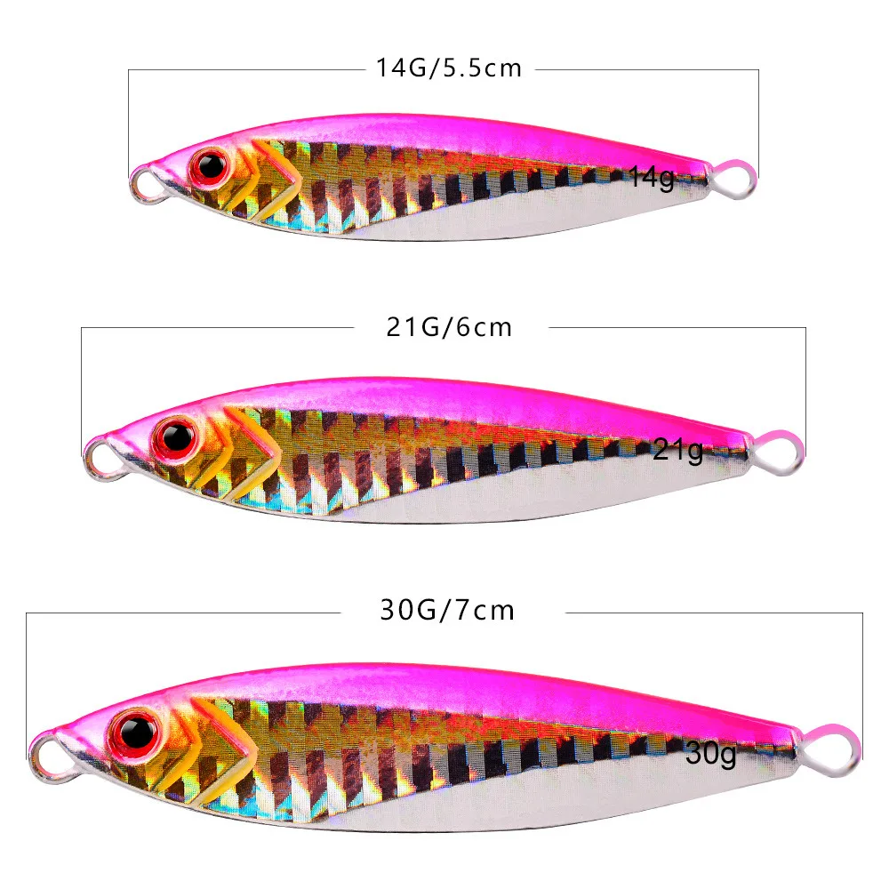 1 Uds plantilla de Metal VIB señuelo de pesca 14G 21G 30G señuelos hundidos plantillas de mar cuchara pesca de invierno bueno para pesca Jigging cebo de hielo duro - imagen 3