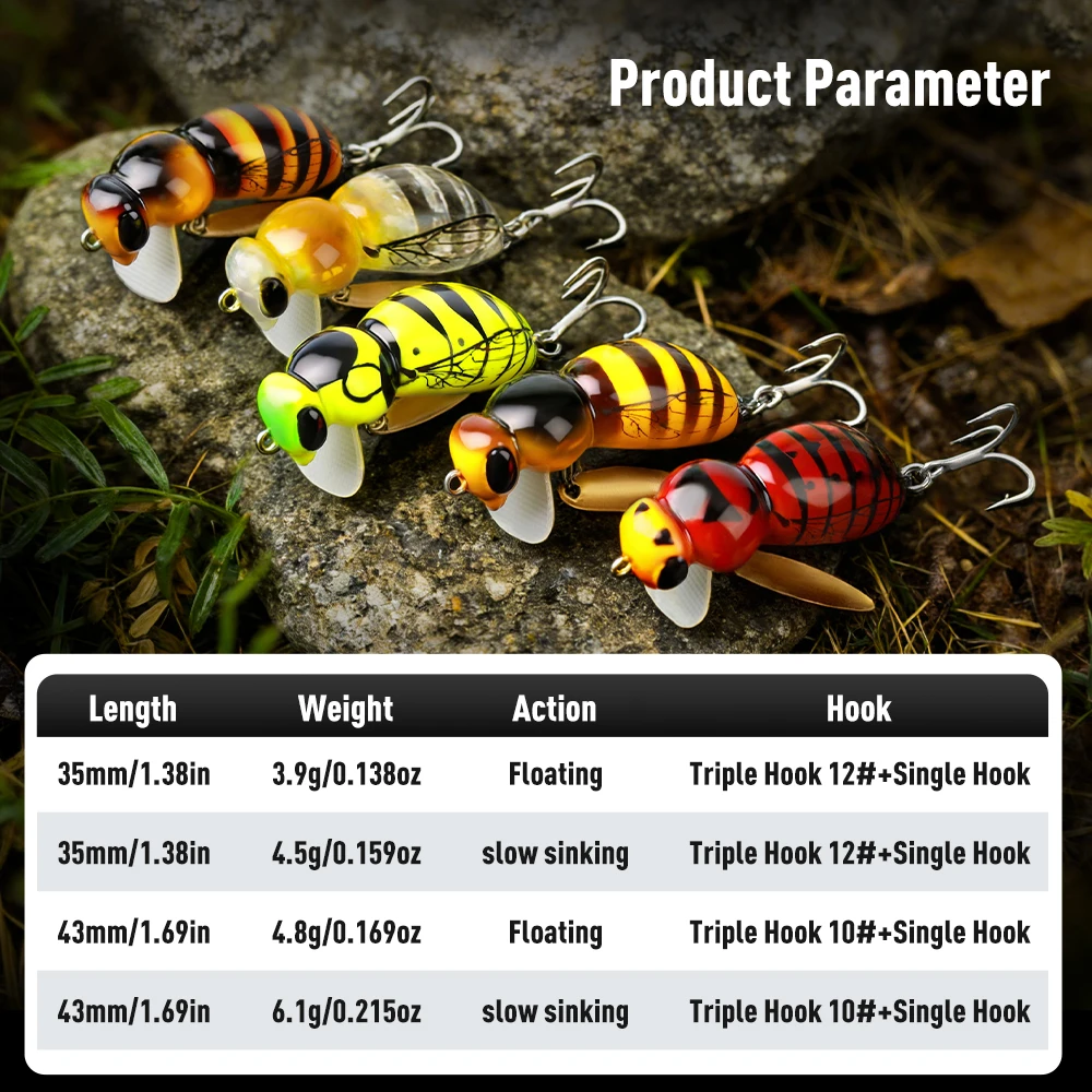 Kingdom Wasp Minnow Señuelo Spinner para Lubina Agua Dulce - imagen 3