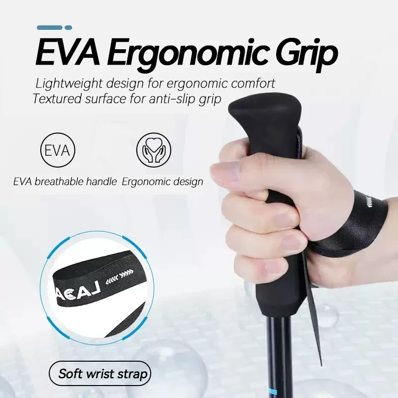 2025 nuevo bastón para caminar al aire libre aleación de aluminio Alpenstock telescópico senderismo bastón para adultos niños mujeres hombres niños - imagen 4