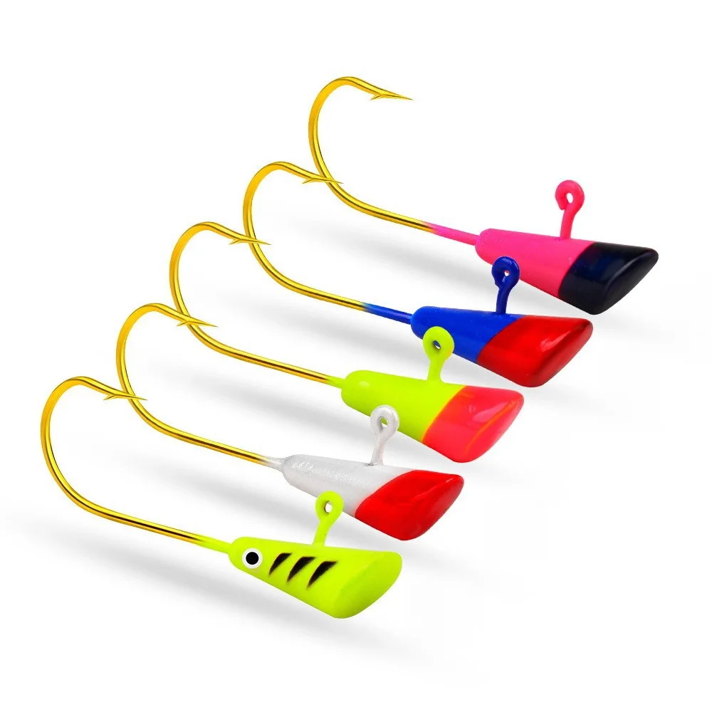 5 uds 0,8g 2g 2,9g manivela anzuelo con cabeza de anzuelo de pesca con púas cabeza plantilla señuelo cebo duro anzuelo de gusano suave para accesorios de pesca - imagen 5