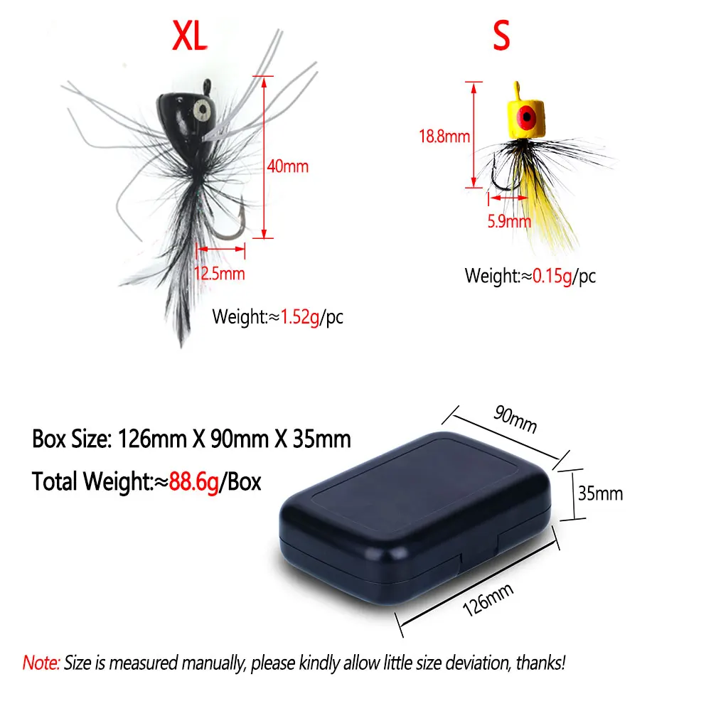 Bimoo-cebos artificiales flotantes para pesca con mosca, cebos artificiales para trucha, salmón y lubina, 20 unids/lote por caja - imagen 3