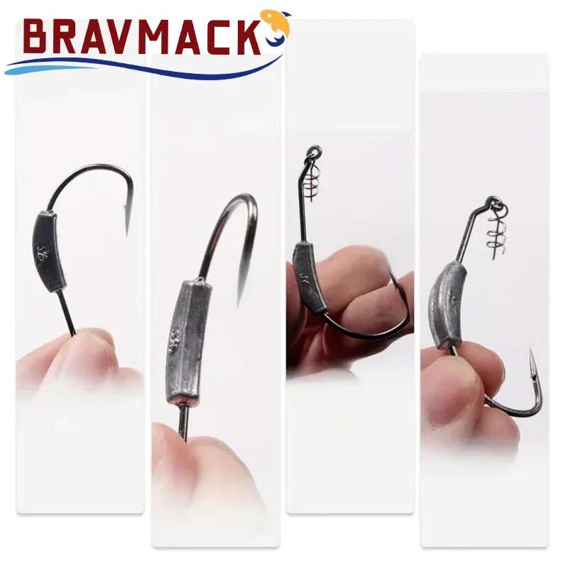 5 unids/caja Jig manivela cabeza anzuelo de púas 2g 2,5g 3g 5,5g 7g señuelo suave gusano anzuelo resorte tornillo bloqueo Pin aparejos de pesca - imagen 4