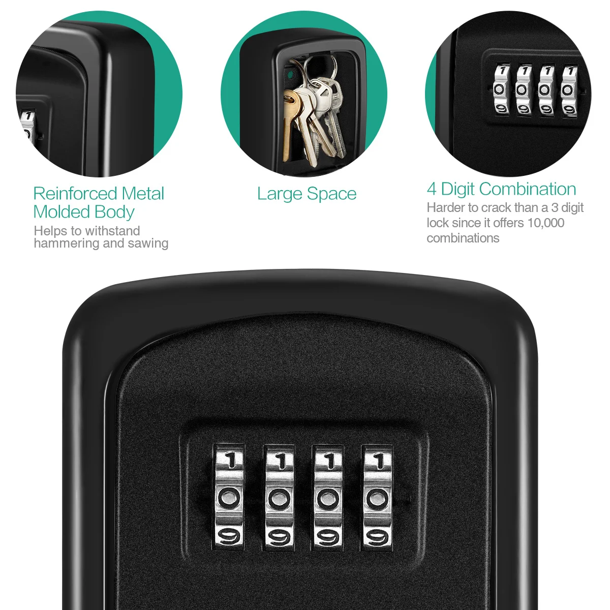 ORIA Caja fuerte combinación 4 dígitos – Montaje mural gran capacidad - imagen 4