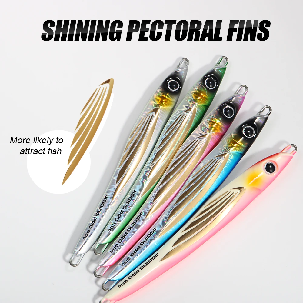 JIGGINGPRO 60g 80g 100g 150g 200g THEOS Metal Jig Shore Offshore Jigging señuelo aparejos de pesca de mar atún Amberjack Kingfish - imagen 4