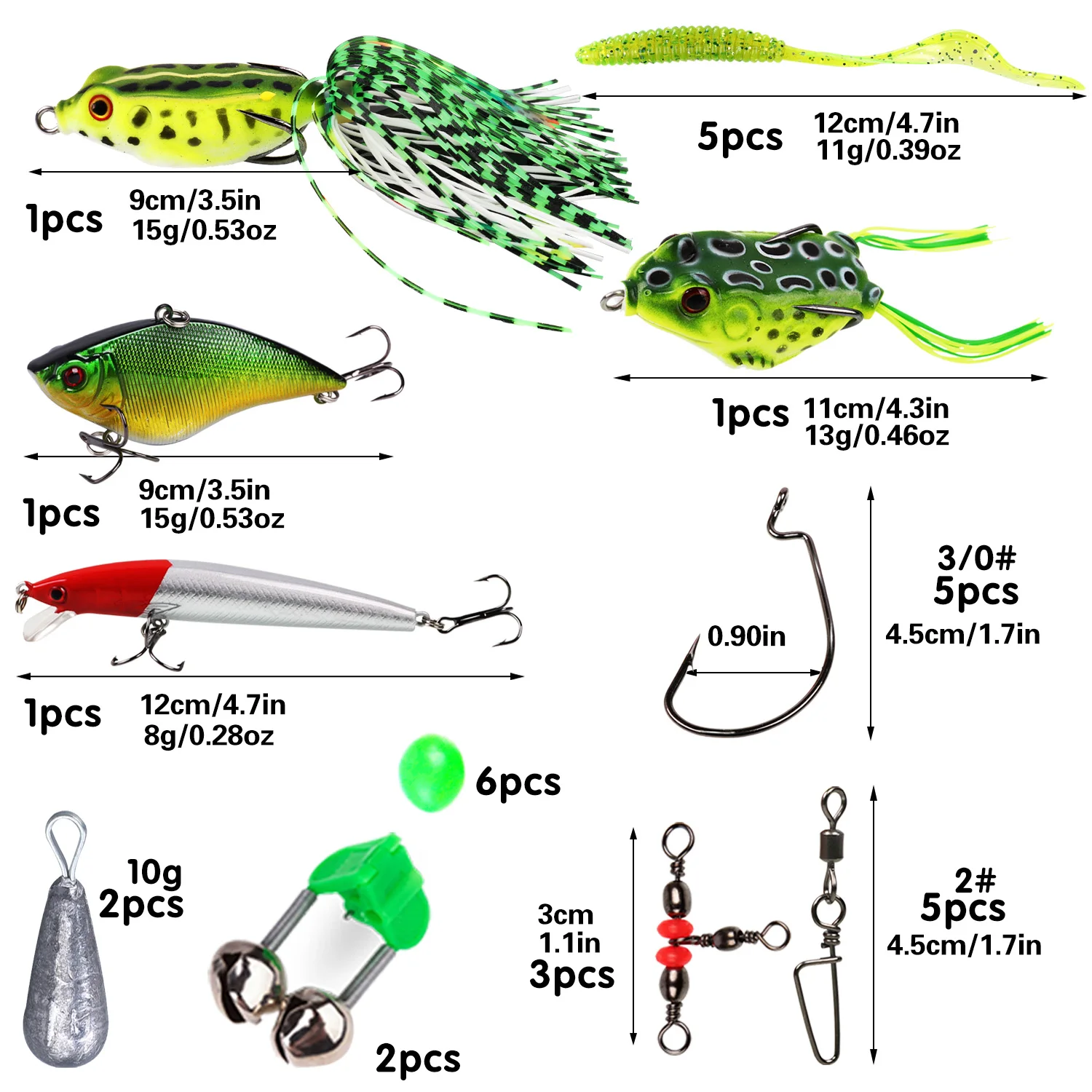 Kit de aparejos Sougayilang con anzuelos, plomos y giratorios - imagen 5