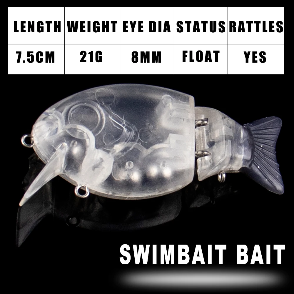Dr.Holife Swimbait articulado flotante para vinilo cola suave - imagen 4