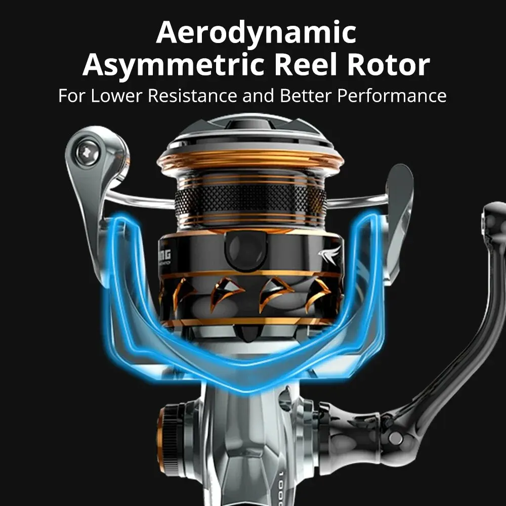 KastKing-carrete de pesca giratorio Kestrel 1000 SFS, cuerpo de carbono 10 + 1, rodamientos de bolas de doble blindaje de acero inoxidable, relación de engranaje 6,2: 1 - imagen 5