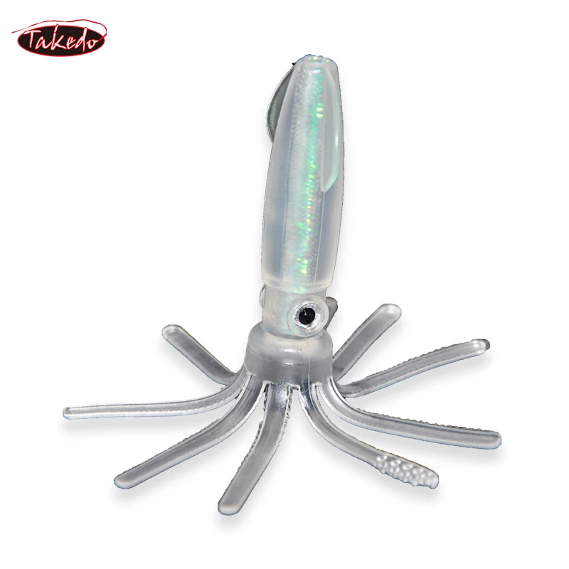 TAKEDO-señuelo suave para pesca en el mar, cebo multicolor de 10cm y 8g, calamar, molusco, pulpo, 5 unids/lote por bolsa - imagen 4