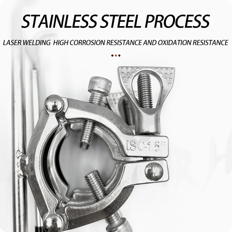 Herramientas de pesca, soporte de caña de barco de acero inoxidable, estantes de poste montados en riel ajustable, soporte de varillas de barco de doble abrazadera para yate - imagen 2