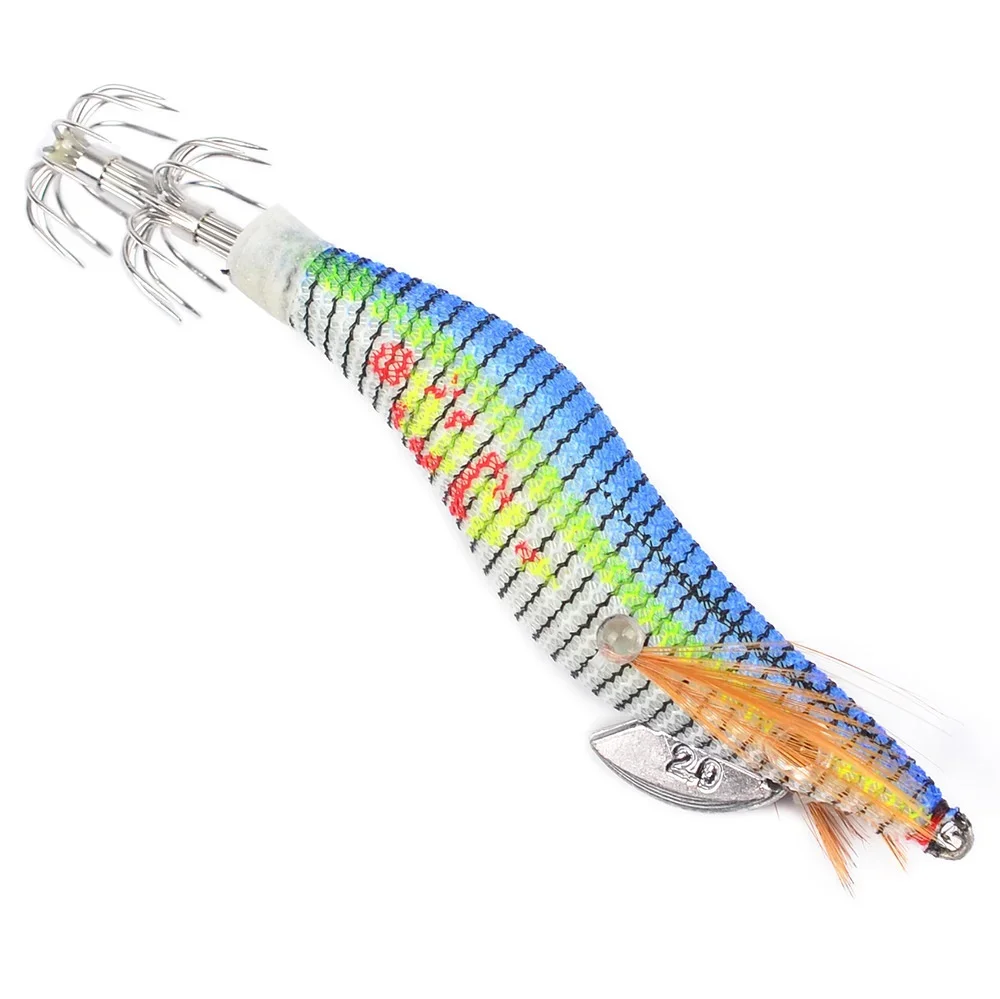 Señuelo de Pesca de calamar, anzuelo de camarón de madera, cebo Artificial 3,0 #3,5 #, aparejos de Pesca de pulpo y Sepia, 30 piezas - imagen 2