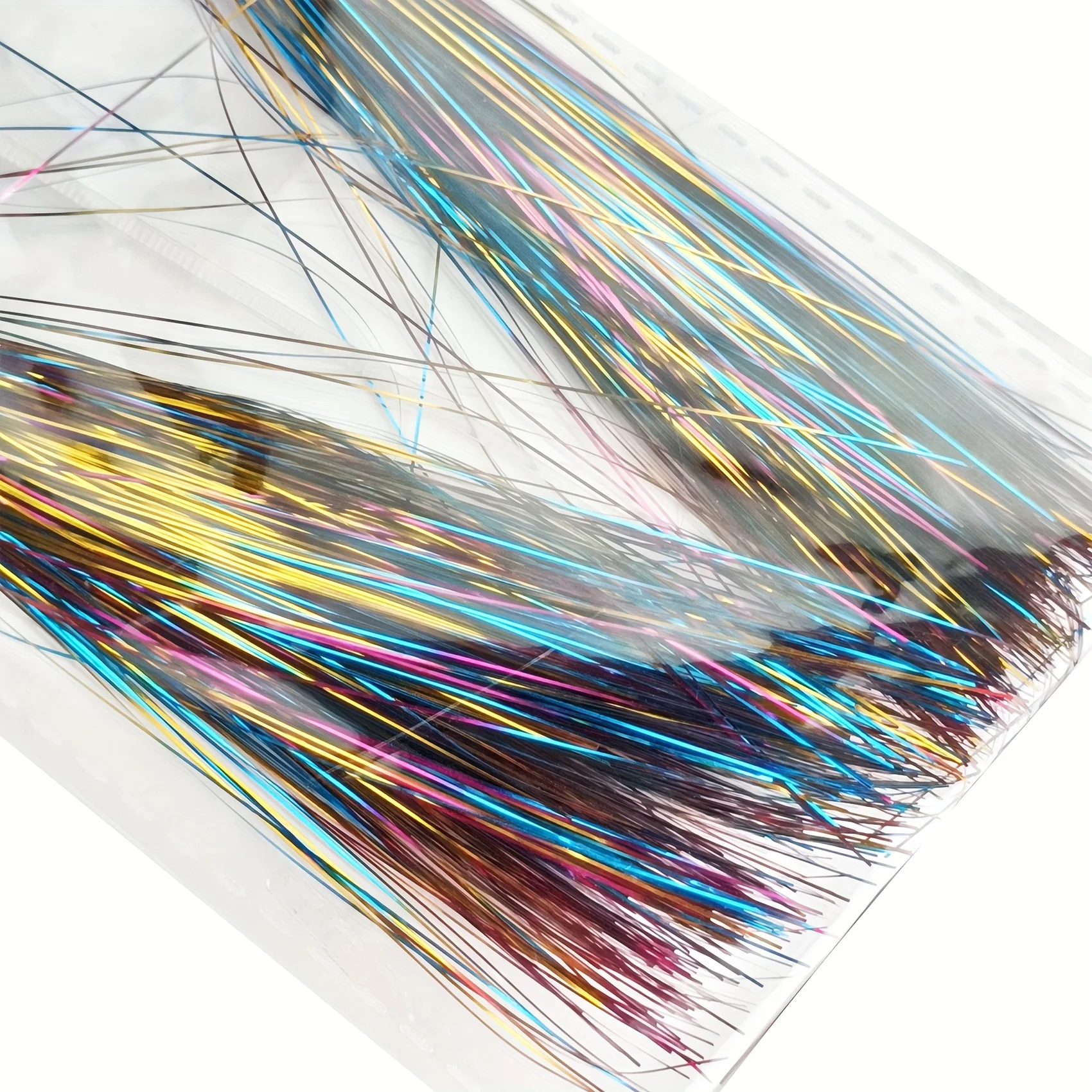 Kit de atado de moscas vibrantes, oropel Flashabou y materiales de plantilla para Señuelos de Pesca DIY, PET sostenible para agua dulce y salada, 5 uds. - imagen 5