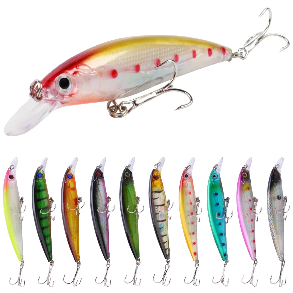 Sougayilang Crankbait 1 Uds señuelo de pesca Minnow cebos duros 110mm 15g Swimbaits barco Topwater señuelos para pesca de lubina de agua dulce - imagen 2