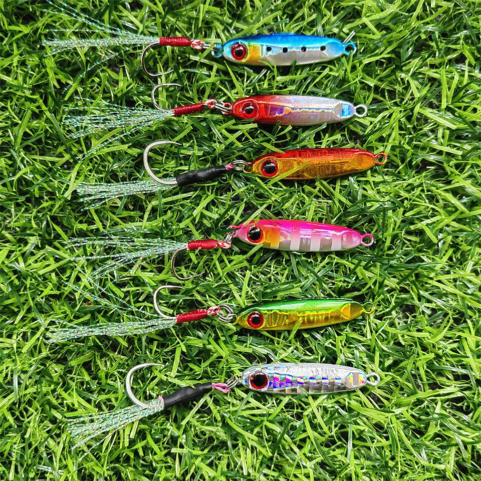 SWOLFY-señuelo de pesca de Microjigging, minicebo Artificial Isca con un solo gancho, accesorios de pesca, 5,5g/32mm, 1 unidad - imagen 3