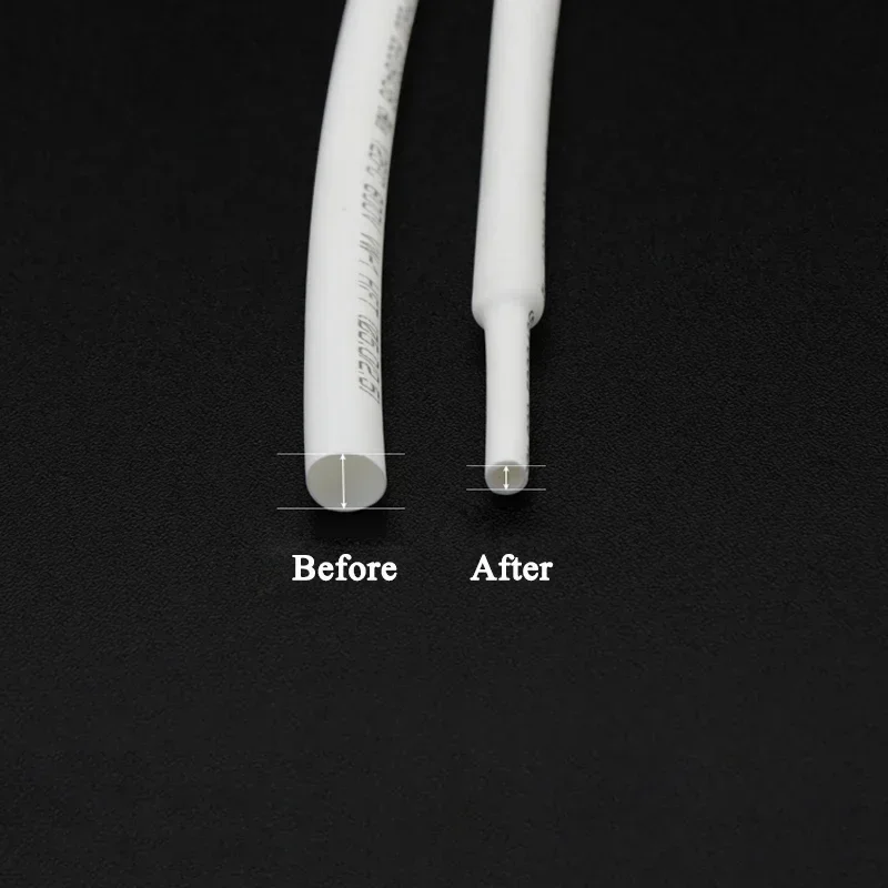 Tubo termorretráctil de 1 ~ 10m 2:1, diámetro blanco de 0,6mm ~ 80mm, Cable de reparación de cables DIY, funda protectora, tubo envolvente - imagen 2