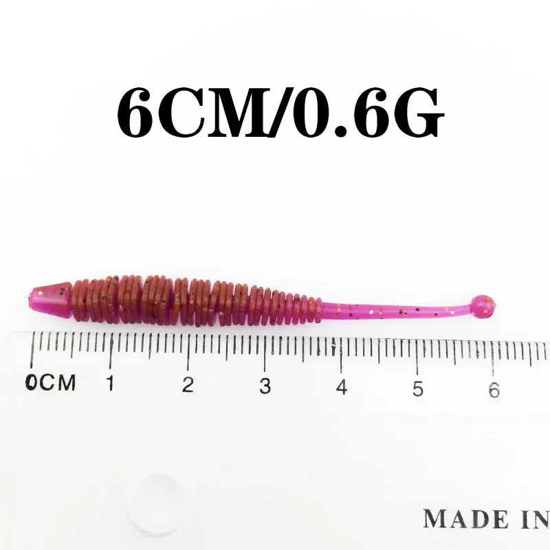 10 unids/lote olor a Camarón gusano de silicona cebo suave 6cm 0,6g Jig Wobblers señuelo de Pesca cebos artificiales para lubina carpa aparejos de Pesca - imagen 4