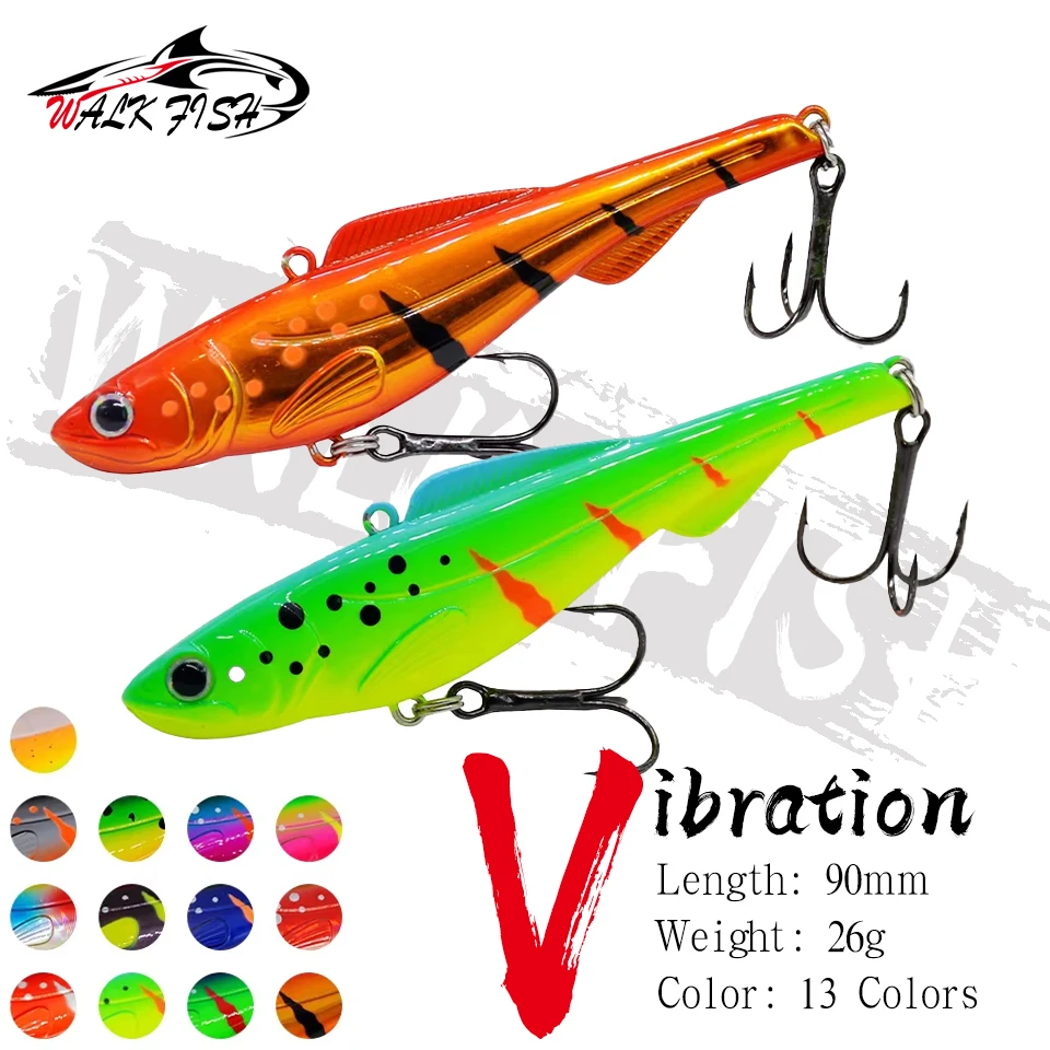 WALK FISH-señuelo para pesca en hielo, 9cm/26g, 1 Uds., capa de natación completa de largo alcance, cebo duro, señuelo biónico, equipo de pesca, gancho de Metal