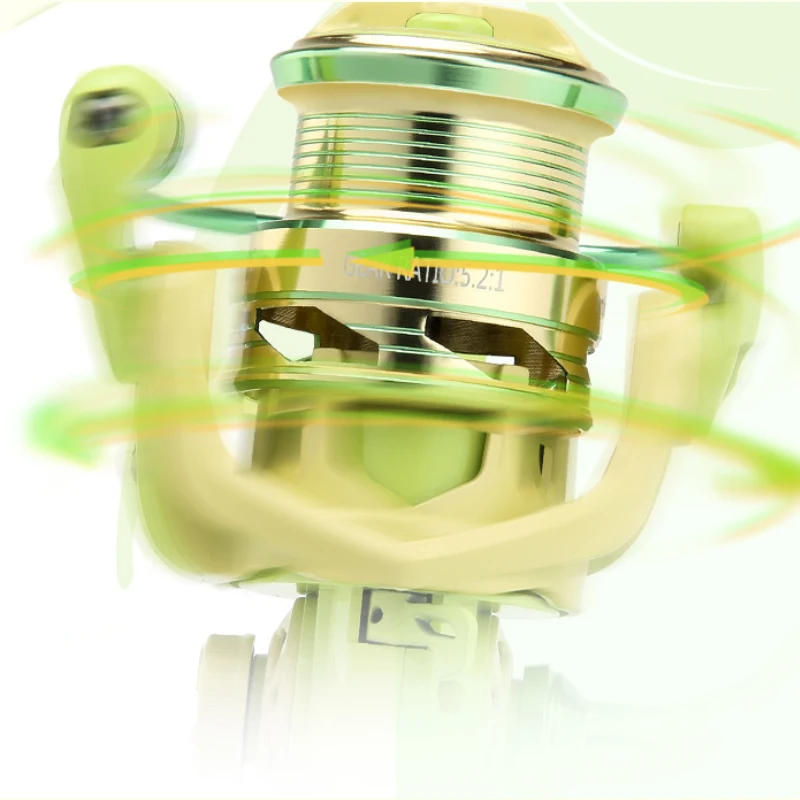 Carrete de Pesca giratorio de aleación de aluminio 5,2: 1, alta calidad, 1000/2000, rueda de Pesca fuerte de lubina, carrete de baitcasting - imagen 4