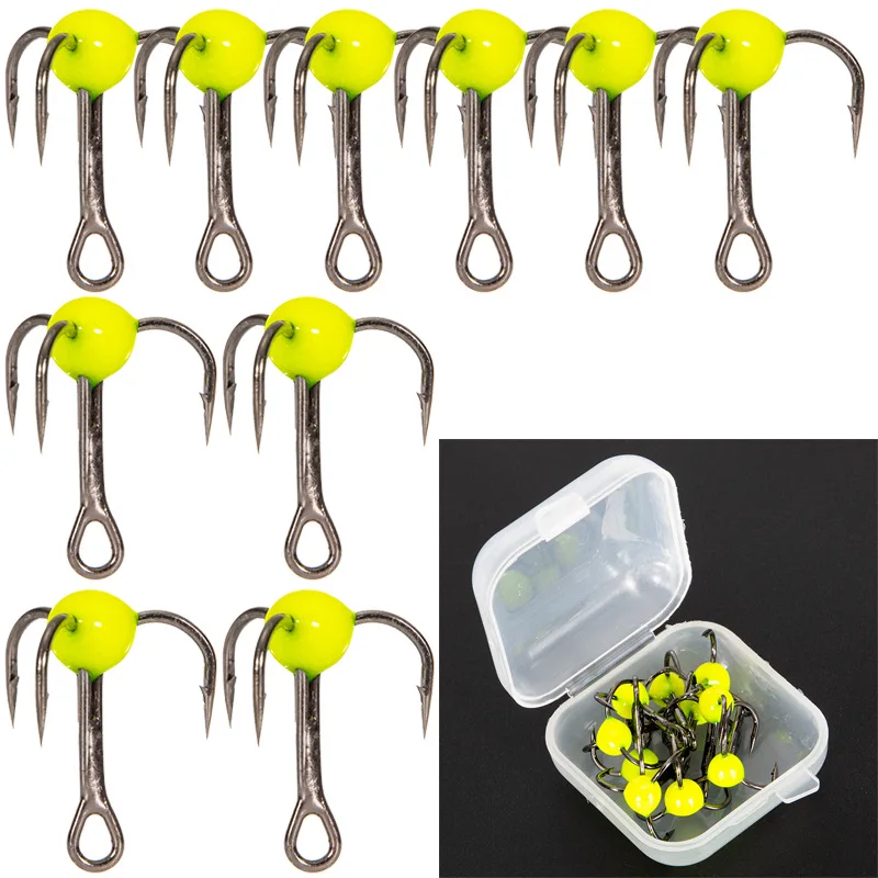 Anzuelos de pesca con púas, herramientas de aparejos de cebo para pesca en hielo, 10 piezas de acero con alto contenido de carbono, para invierno - imagen 5