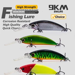 Señuelos de pesca Minnow de 9KM, Crankbait de buceo profundo, Jerkbait, señuelos duros que se hunden, señuelos de pesca dorados