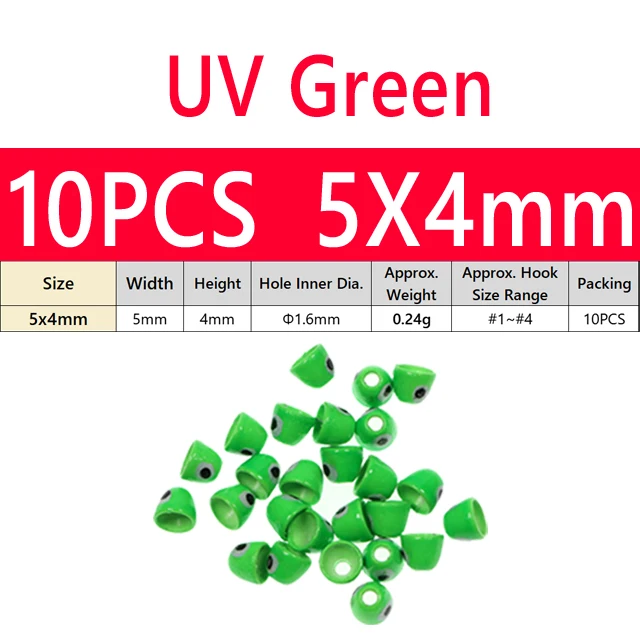 10PCS 5x4mm Green