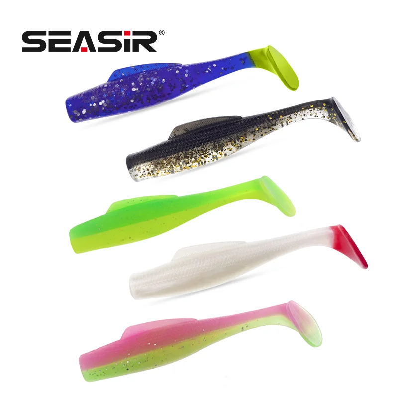 Seasir Paddle Tail Swimbaits Material TPE 8 uds/6 uds cebo suave flotante varios colores 2g/5g, 6cm/8cm juegos de Señuelos de Pesca