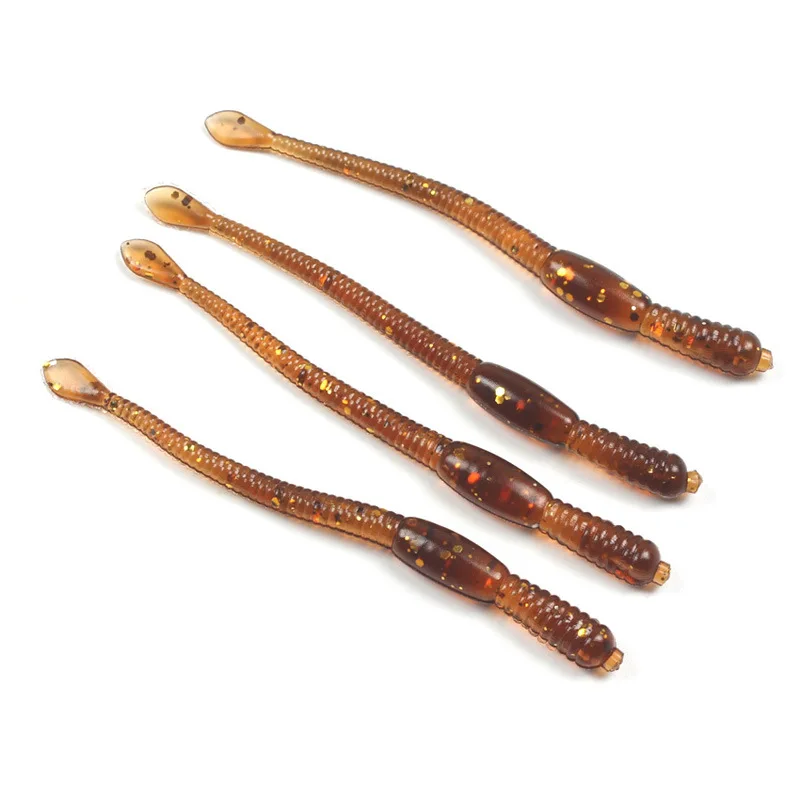 MNFT 50Pcs Soft Plastic Artificial Baits Fishing 8cm 1.2g Earthworm Lure Tackle Bionic Maggots Insect Lures - imagen 4