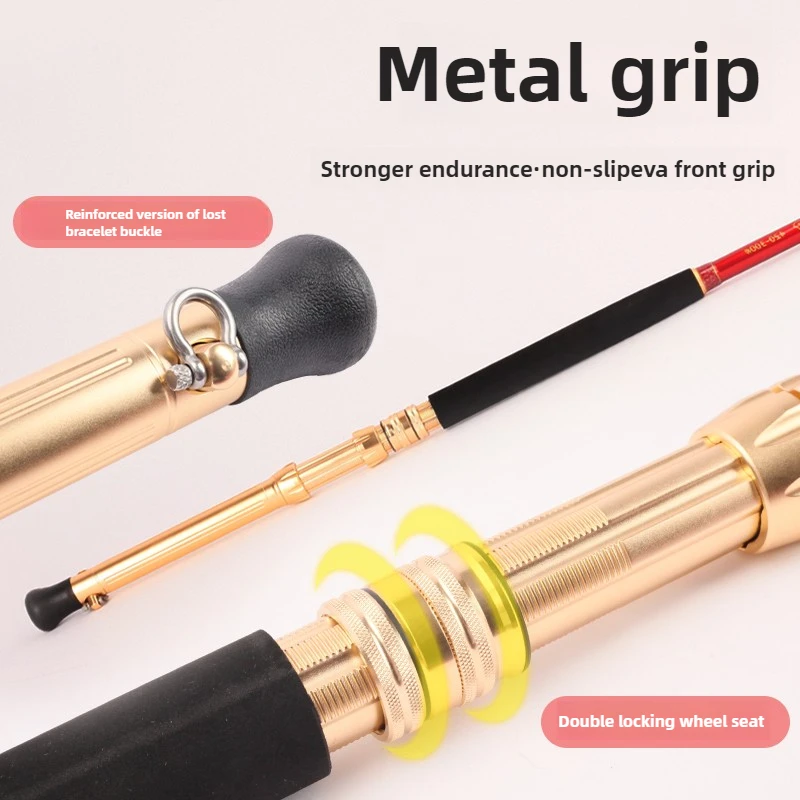 HAOYU Caña de jigging de aguas profundas 4,2 M 300 #   Fuji Parts pesca envío barco caña océano aguas profundas caña de pescar - imagen 5