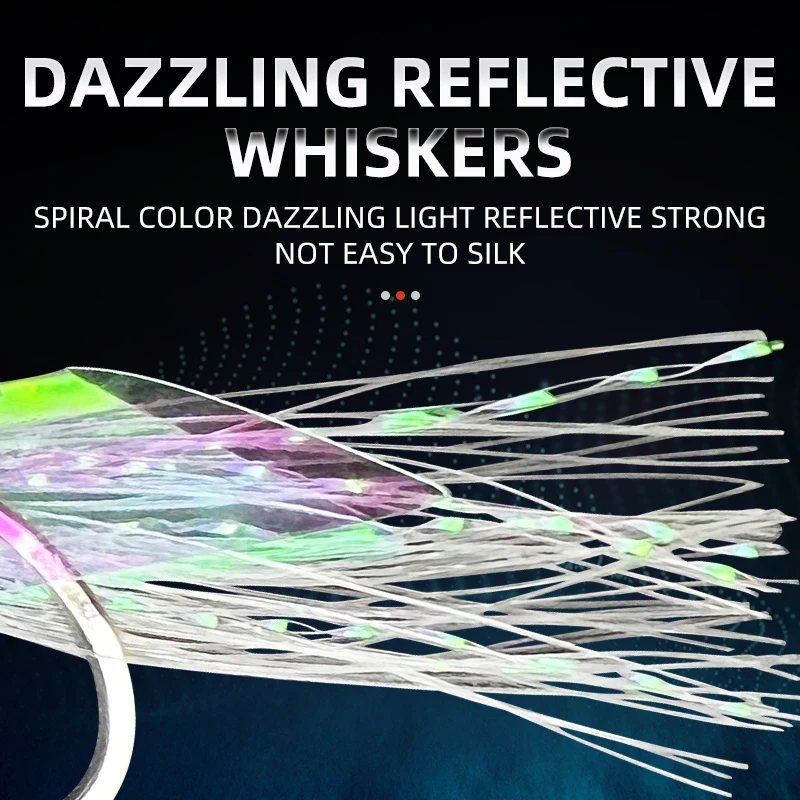 Mezcla de 5 unids/bolsa, 5 anzuelos, aparejos Sabiki, Señuelos de pesca de agua salada, aparejos de cebo, piel de pescado Real, gancho de cuerda, caballa, resplandor, aparejos Sabiki - imagen 2