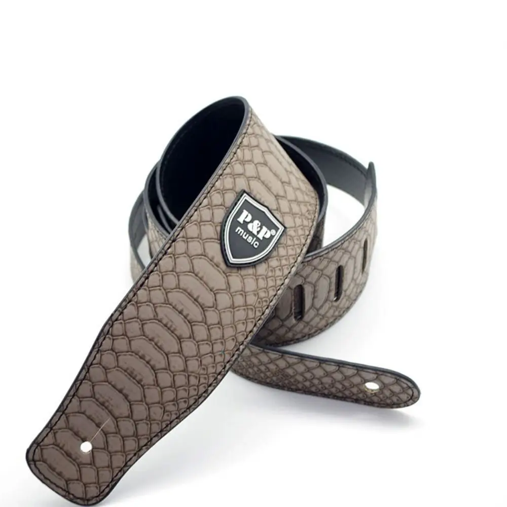 Correa de guitarra de cuero de moda, correa de bajo ajustable ampliada, accesorios de guitarra, correas de ukelele, cinturón de bajo - imagen 5